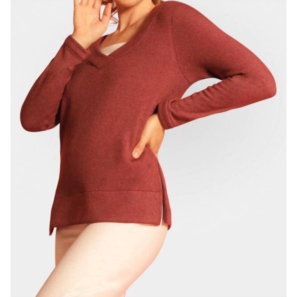 NEW BUKI power vee 'sweater' sweatshirt in wine